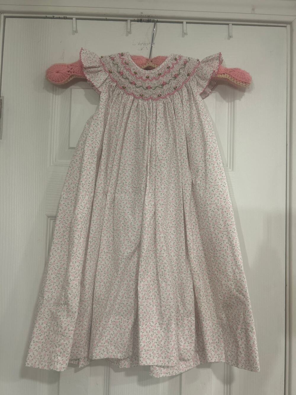 Petit Ami Vintage Pink Floral Smocked Bishop Dress 2T